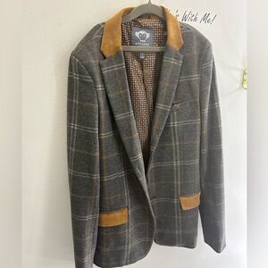 Appaman fine tailoring boys suit jacket gray plaid size 16